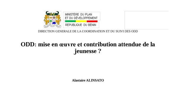 ODD: MIse en oeuvre et contribution attendue de la jeunesse 
